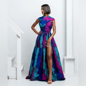 ZURI AFRICAN PRINT MAXI INFINITY DRESS